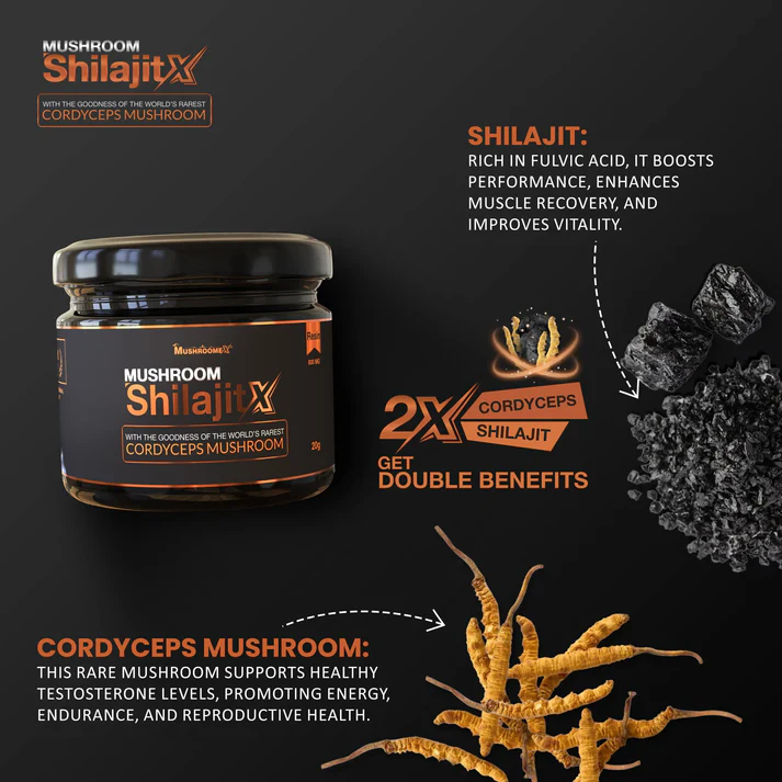ShilajitX with Cordyceps Mushroom - 20g Resin With Goodness of the world’s rarest Cordyceps Mushrooms - Image 2